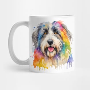 Polish Lowland Sheepdog Watercolor Portrait Mug